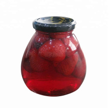 embalagem de lata de morango em lata em xarope leve ou embalagem de frasco de vidro E120 / E124 / E129 frutas em lata